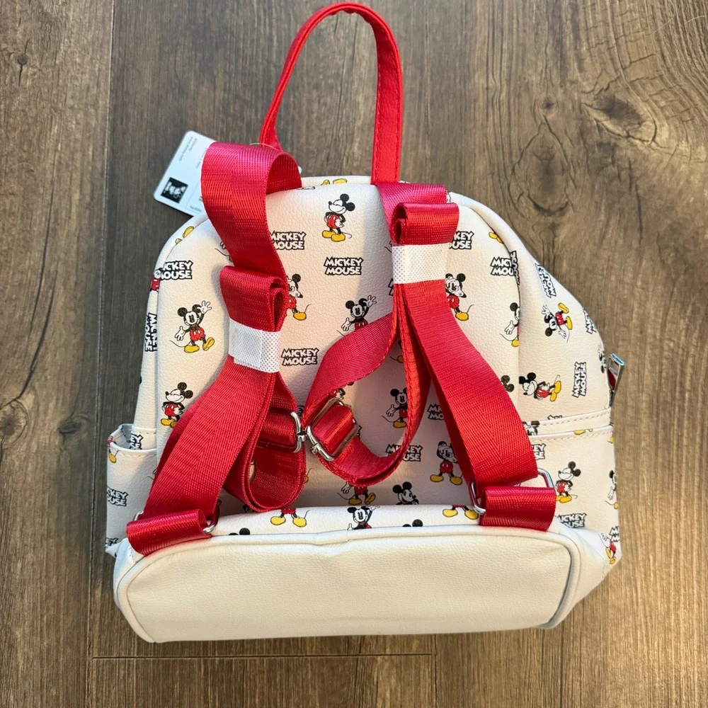Disney Mickey Mouse Mini Backpack Kids White Red‎ 3D Ears Theme Park Character